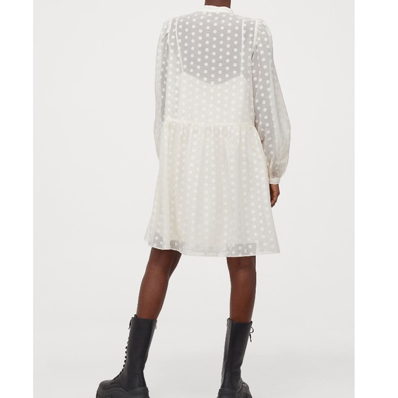 Sheer ivory polka dot dress - Picture 4 of 8